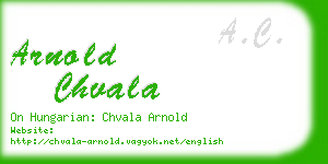 arnold chvala business card
